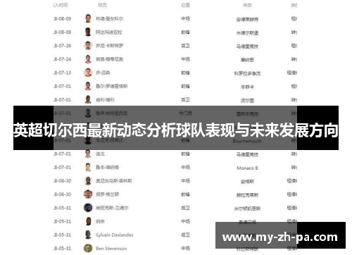 英超切尔西最新动态分析球队表现与未来发展方向 英超切尔西最新动态分析球队表现与未来发展方向